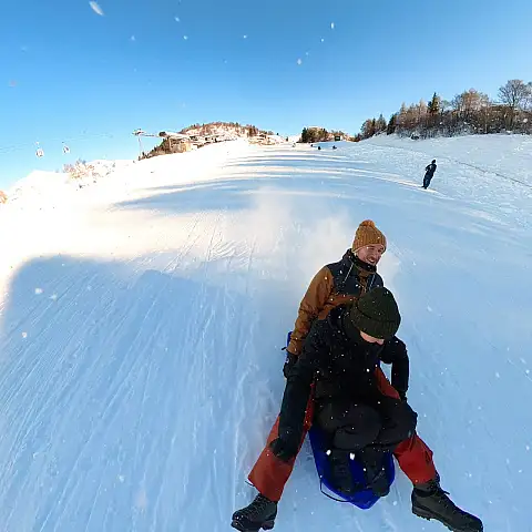 Sliding on the snow